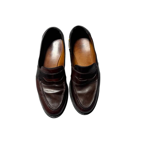 Allen Edmonds Full-Strap Penny Loafers 7.5 Mens Burgundy Randolph Shell Cordovan